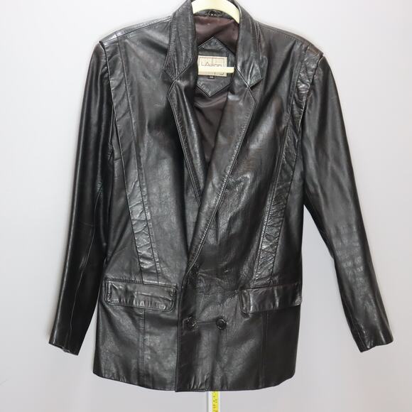 L’Avion Vintage 90s Genuine Leather Blazer Black Size 38 (M) - Picture 1 of 4